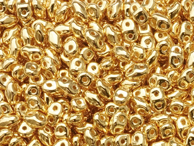 echt vergoldete, goldene Matubo Mini Duo Perlen