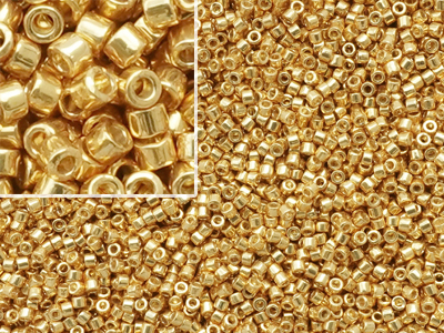 goldene MIYUKI Delica Perlen Größe 11/0 Farbe Duracoat DB183