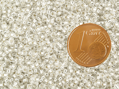 Miyuki Rocailles Saatperlen Größe 11/0 (2mm) Farbe 1