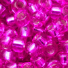 10g. Miyuki Rocailles Perlen 11/0 (~2mm) Farbe 1340 (Fuchsia mit Silbereinzug - gefärbt)