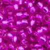 10g. Miyuki Rocailles Perlen 15/0 (~1,5mm) Farbe 1340 Fuchsia mit Silbereinzug (außen gefärbt)