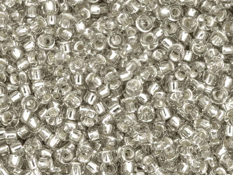 Miyuki Rocailles Saatperlen 15/0 Farbe: 2433 Crystal Silver