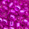 10g. Miyuki Rocailles Perlen 11/0 (~2mm) Farbe 1340 Fuchsia mit Silbereinzug (außen gefärbt)