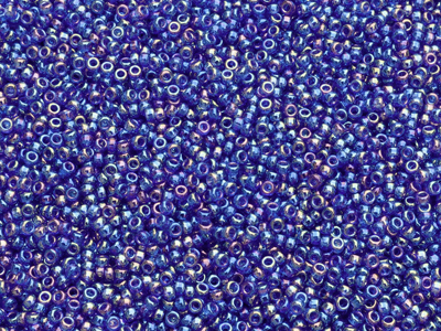 blaue Miyuki Rocailles Saatperlen 15/0 Farbe 177 Rainbow