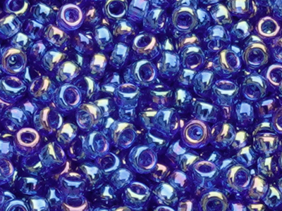 blaue Miyuki Rocailles Saatperlen 15/0 Farbe 177 Rainbow Nah