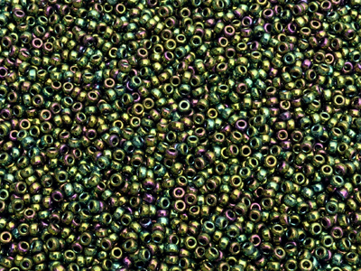 Miyuki Rocailles Saatperlen 15/0 Farbe 465 Metallicgrün