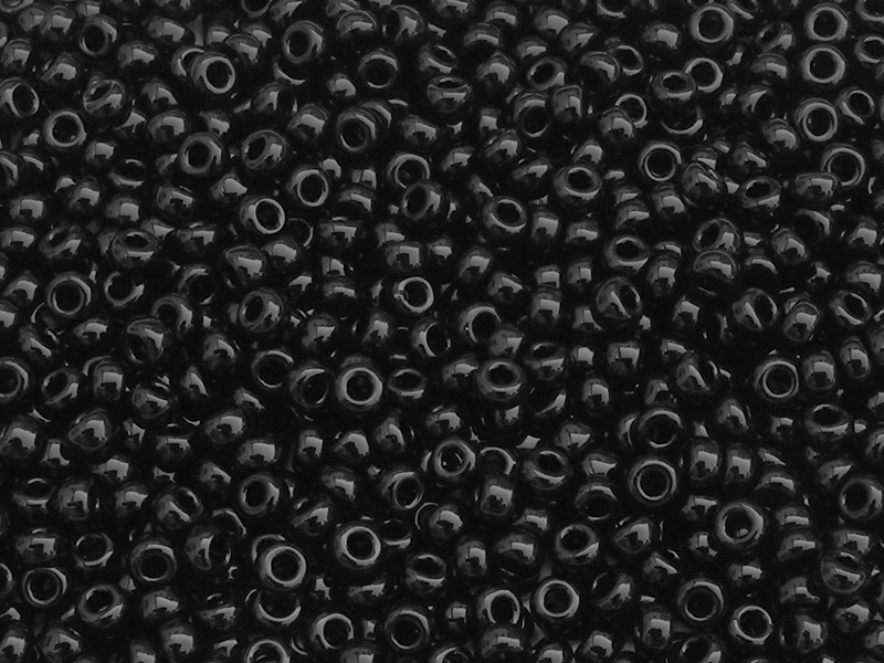 schwarze Miyuki Rocailles Saatperlen Größe 11/0 (2mm) Farbe: