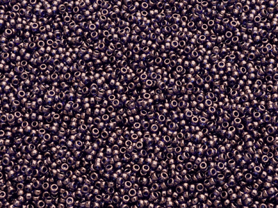 violette Miyuki Rocailles Saatperlen 15/0 Farbe 308 mit Gold