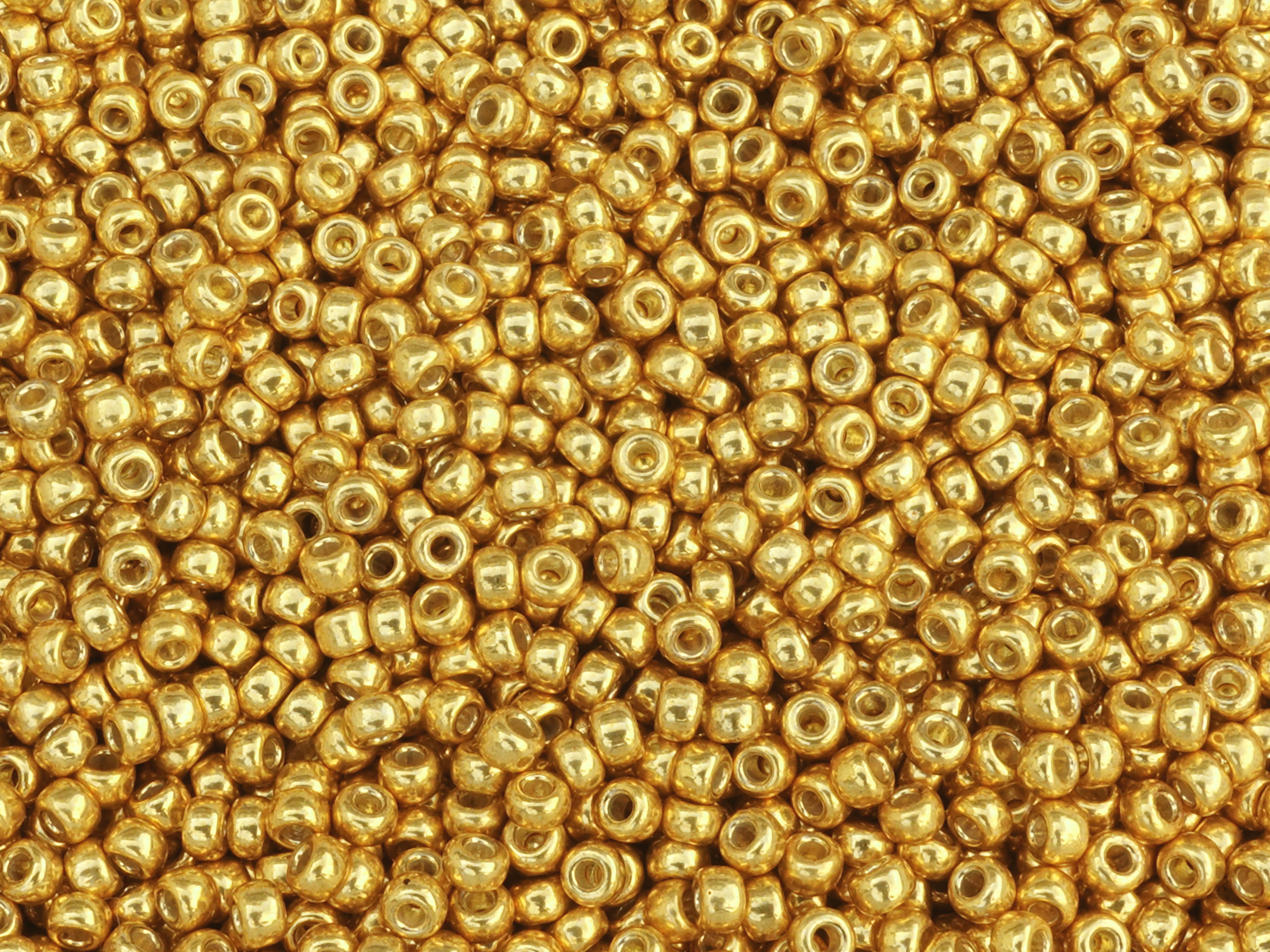 goldene Miyuki Rocailles Saatperlen Größe 8/0 (3mm) Farbe: 4
