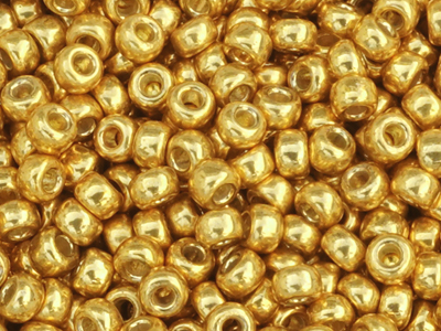 goldene Miyuki Rocailles Saatperlen Größe 8/0 (3mm) Farbe: 4