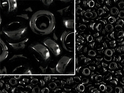 kleine Miyuki Spacer Beads Farbe 401 Schwarz