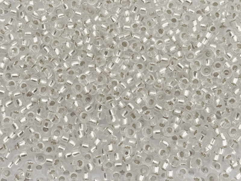 silberne Miyuki Rocailles Saatperlen Größe 15/0 Farbe 1