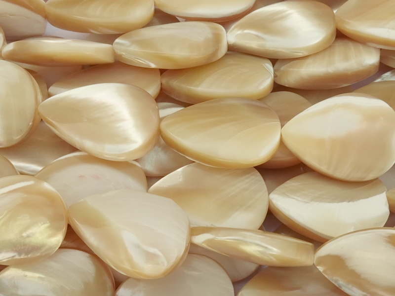 slightly domed shell teardrop beads 18x13mm for jewelry maki