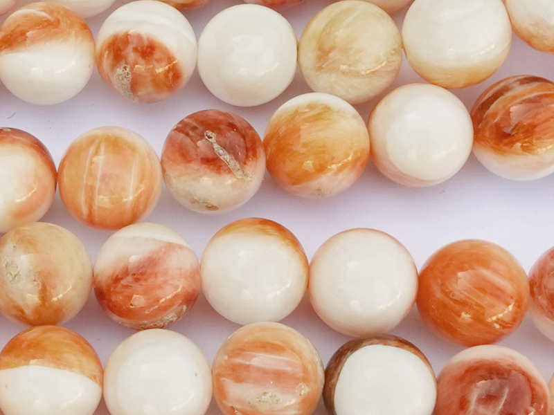 runde Stachelauster Muschelperlen 8-9mm zum Schmuckmachen - 