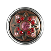 1 Stk. Mini Chunk Knopf Blume mit Strass kupferfarbig