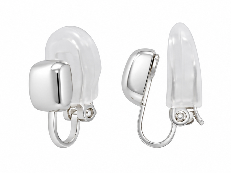 silberne Ohrclips Rohlinge zum Schmuckmachen
