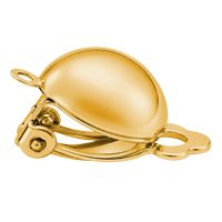1 Paar Ohrclips für Anhänger, Halbkugel ~12mm, Messing, gold