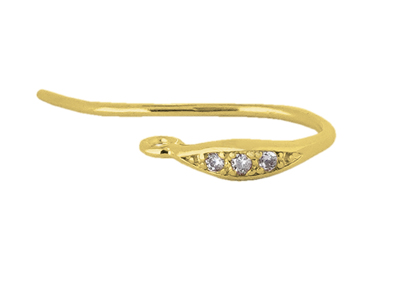 schöne goldene mit Strasssteinen verzierte Ohrhaken zum Schmuck machen DIY