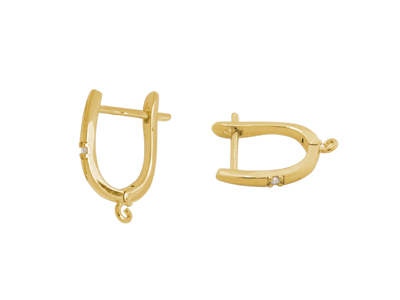 goldene Ohrhaken mit Strasssteinen