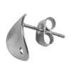 1 Paar Ohrstecker gewölbt ~11x8mm, Edelstahl, matt