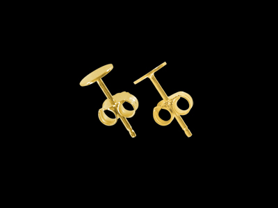 goldene echt Silber Ohrstecker mit 6mm Klebefläche zum Schmu