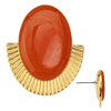 1 Paar Ohrstecker Amalfi ~20x27mm, Zinklegierung, gold & orange