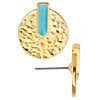 1 Paar Ohrstecker, Summer Beach ~16x18mm, Zinklegierung, gold & türkis