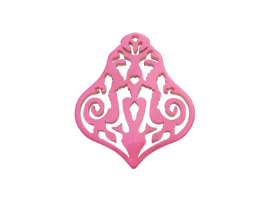 große dusty-fuchsia vegane Ornament Ohrringe hängend lang fü