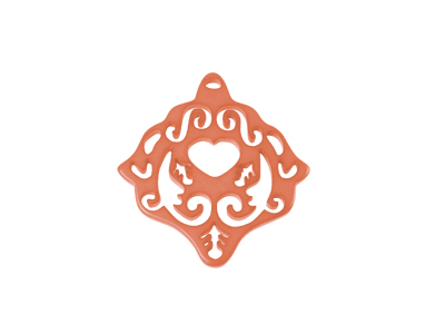 große Padparadscha vegane Ornament Ohrringe hängend lang für