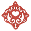 Ornament für Ohrringe, Model SWEET-HEART 55x50mm, Feuerrot