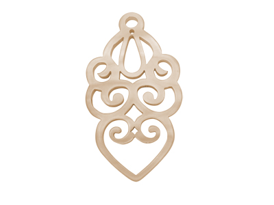 große beige vegane Ornament Ohrringe hängend lang für Damen