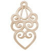 Ornament für Ohrringe, Model CORAZON 55x30mm, Beige