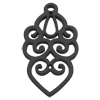 Ornament für Ohrringe, Model CORAZON 55x30mm, Schwarz MATT