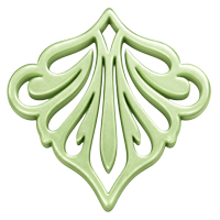Ornament für Ohrringe, Model Belle Fleur 43x43mm, Bamboo