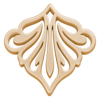 Ornament für Ohrringe, Model Belle Fleur 43x43mm, Beige
