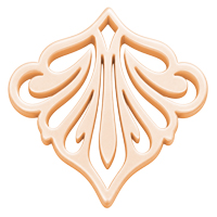 Ornament für Ohrringe, Model Belle Fleur 43x43mm, Pfirsich