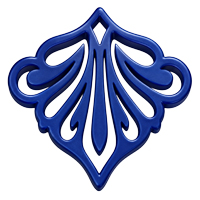 Ornament für Ohrringe, Model Belle Fleur 43x43mm, Dunkelblau