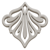 Ornament für Ohrringe, Model Belle Fleur 43x43mm, Silbergrau
