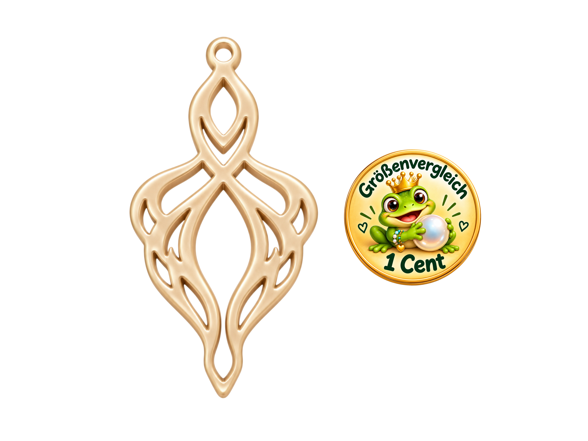 beige Ornamente zum Ohrringe machen - Größenvergleich
