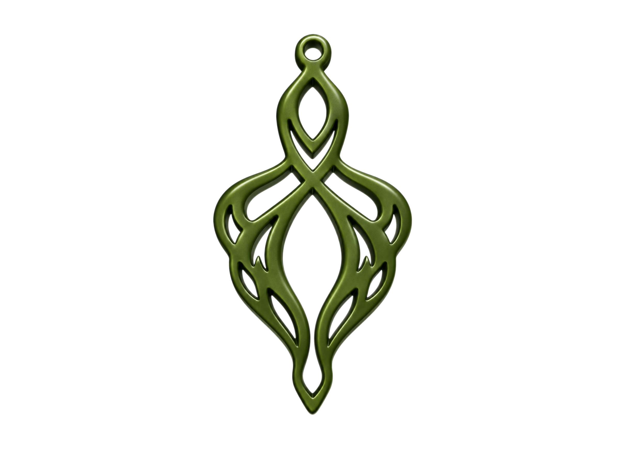 moosgrüne Ornamente zum Ohrringe machen