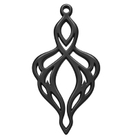 Ornament für Ohrringe, Model Eternelle 43x22mm, Schwarz
