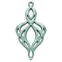 Ornament für Ohrringe, Model Eternelle 43x22mm, Smoky Teal