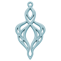 Ornament für Ohrringe, Model Eternelle 43x22mm, Taubenblau