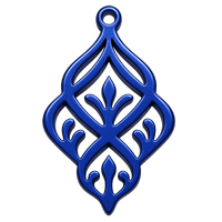 Ornament für Ohrringe, Model Fiorella 38x25mm, Dunkelblau
