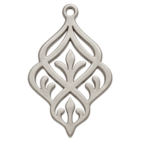 Ornament für Ohrringe, Model Fiorella 38x25mm, Silbergrau