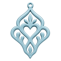 Ornament für Ohrringe, Model Mon Amour 39x27mm, Taubenblau