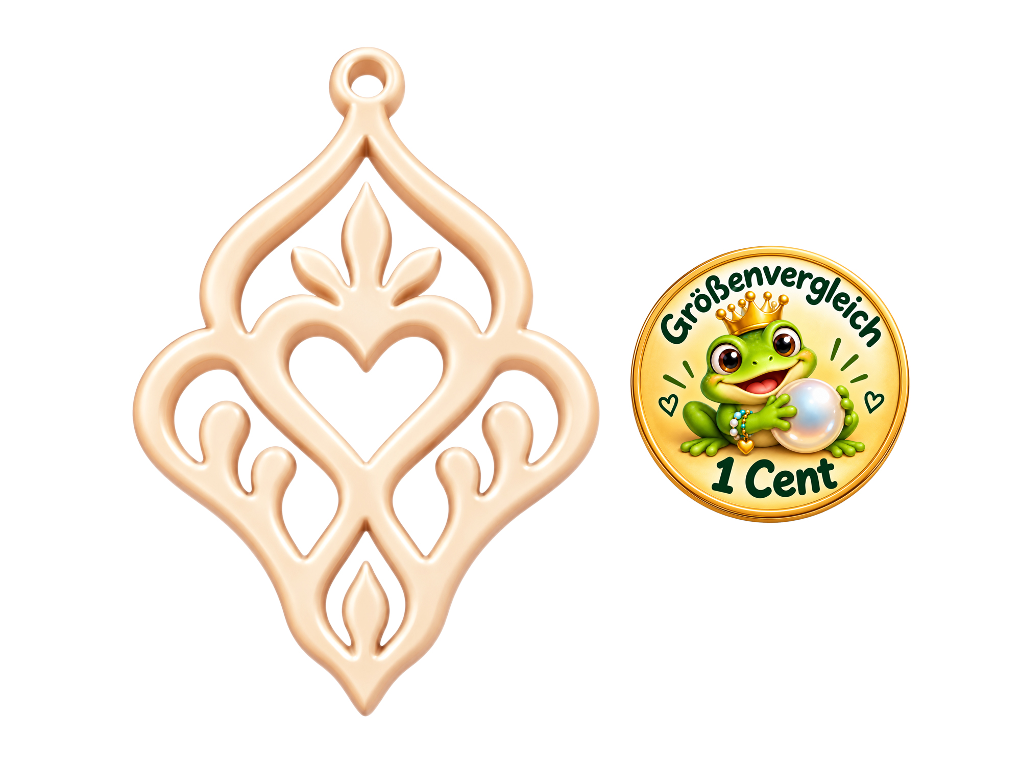 Ornamente zum Ohrringe machen - Größenvergleich
