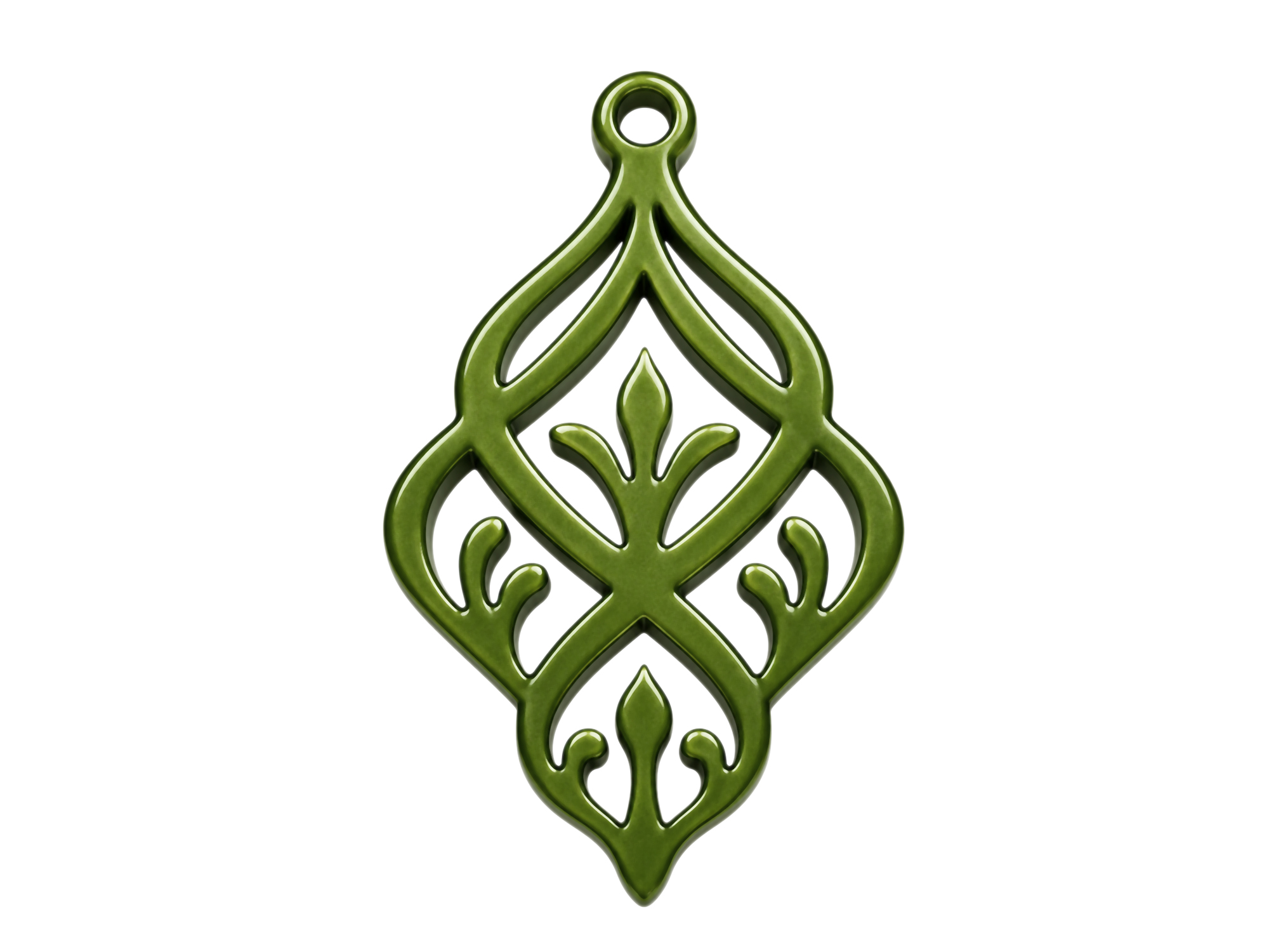 moosgrüne Ornamente zum Ohrringe machen