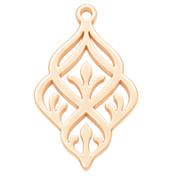 Ornament für Ohrringe, Model Fiorella 38x25mm, Pfirsich