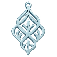 Ornament für Ohrringe, Model Fiorella 38x25mm, Taubenblau